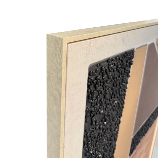 FRACTAL B ΠΙΝΑΚΑΣ ΔΙΑΚΟΣΜΗΤΙΚΟΣ ΜΕ ΚΟΡΝΙΖΑ 80x120x4cm ΚΑΜΒΑΣ ΜΠΕΖ ΚΑΦΕ ΜΑΥΡΟ PS 034674 - Image 2