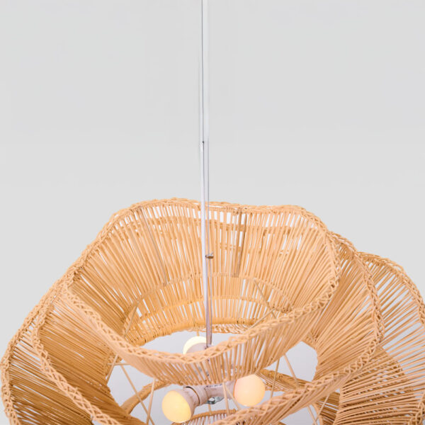 AURORA ΦΩΤΙΣΤΙΚΟ ΟΡΟΦΗΣ 61x47cm RATTAN ΛΕΥΚΟ 034720 - Image 5