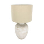 ORILIA ΦΩΤΙΣΤΙΚΟ ΕΠΙΤΡΑΠΕΖΙΟ 35x35x61cm ΜΕΤΑΛΛΟ ΛΕΥΚΟ ΜΠΕΖ ΚΑΜΒΑΣ 034776