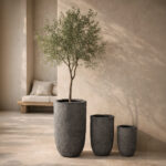 SOLIN ΚΑΣΠΩ SET 3ΤΜΧ 44x44x66.5cm MgO ΓΚΡΙ ΣΚΟΥΡΟ 034816 - Image 2