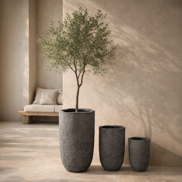 SOLIN ΚΑΣΠΩ SET 3ΤΜΧ 44x44x66.5cm MgO ΓΚΡΙ ΣΚΟΥΡΟ 034816 - Image 2