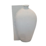 VOLINA ΒΑΖΟ 21x10x32cm ΑΛΟΥΜΙΝΙΟ ΛΕΥΚΟ TEXTURED 035190