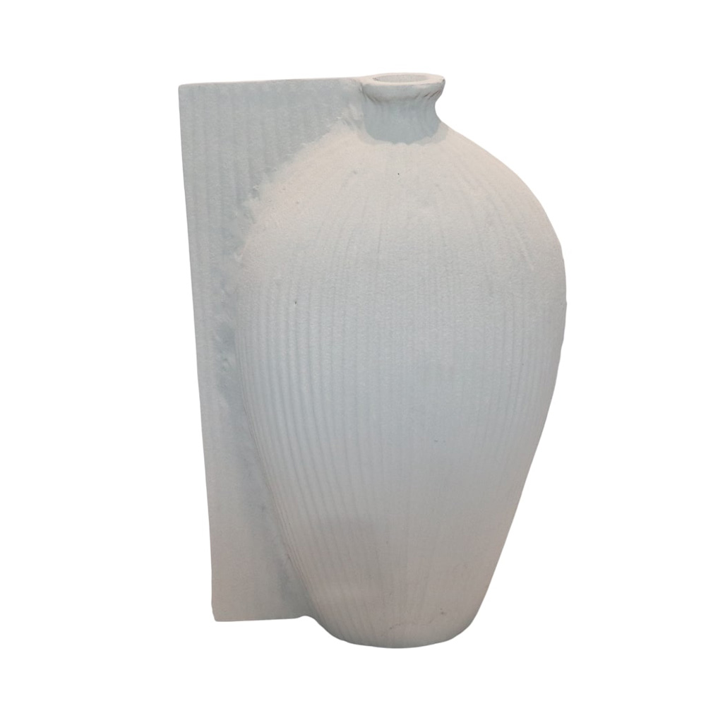 035190-Vu2xS-first-_1 VOLINA ΒΑΖΟ 21x10x32cm ΑΛΟΥΜΙΝΙΟ ΛΕΥΚΟ TEXTURED 035190 - Image 1