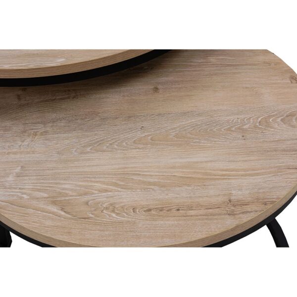 MINO COFFEE TABLE SET 2ΤΕΜ SONOMA DECAPE ΜΑΥΡΟ 74x74x47cm 04-0352 - Image 2