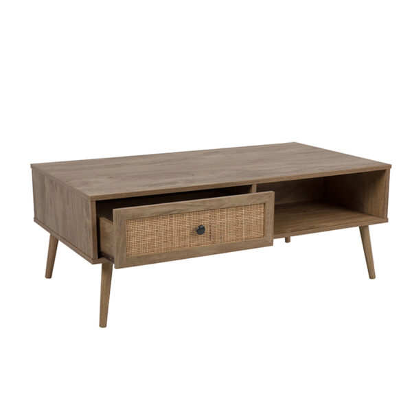 AMMOS COFFEE TABLE 1ΣΥΡΤΑΡΙ ΦΥΣΙΚΟ ΜΕ RATTAN 110x59x41.4cm 04-0489 - Image 3