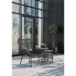 LEAF COFFEE TABLE SET 2ΤΕΜ ΜΑΥΡΟ ΦΥΣΙΚΟ 40x40x45cm 04-0690 - Image 3