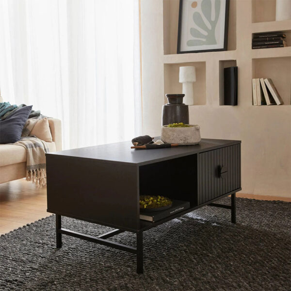 KIMONO COFFEE TABLE 1ΣΥΡΤΑΡΙ ΜΑΥΡΟ 100x59x50.2cm 04-0821 - Image 2