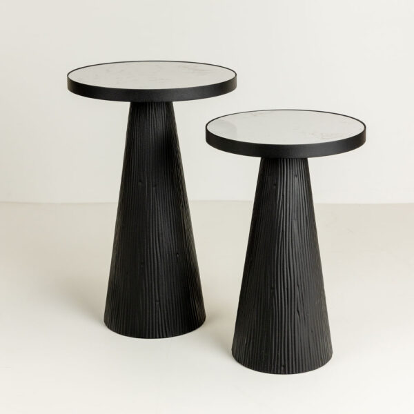 LAMP SIDE TABLE ΛΕΥΚΟ ΜΑΥΡΟ 41x41x63.5cm 04-1138 - Image 5