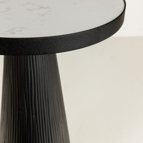LAMP SIDE TABLE ΛΕΥΚΟ ΜΑΥΡΟ 36x36x55cm 04-1139 - Image 3