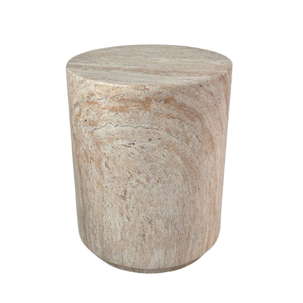 LITHOS ROUND SIDE TABLE BEIGE 35x35x46.5cm 04-1224 - Image 2