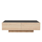 CUBIUS COFFEE TABLE ΦΥΣΙΚΟ ΦΙΜΕ ΜΑΥΡΟ 118x59x33cm 04-1236 - Image 2