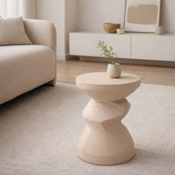 LATTE SIDE TABLE BEIGE 40.5x40.5x51cm 04-1278 - Image 2
