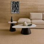 OVO COFFEE TABLE SET 2ΤΕΜ ΛΕΥΚΟ ΜΕ ΟΨΗ ΜΑΡΜΑΡΟΥ ΜΑΥΡΟ 129x69x38cm 04-1292 - Image 2