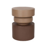 ZELO SIDE TABLE ΚΑΦΕ ΑΝΟΙΧΤΟ ΚΑΦΕ ΣΚΟΥΡΟ 35x35x46cm 04-1321