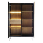 MYSTERY ΒΙΤΡΙΝΑ 2ΠΟΡΤΕΣ ΦΥΣΙΚΟ ΣΚΟΥΡΟ ΜΑΥΡΟ 104x39x166cm 05-0811 - Image 3