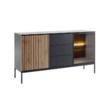 MYSTERY ΜΠΟΥΦΕΣ 2ΠΟΡΤΕΣ 3ΣΥΡΤΑΡΙΑ ΦΥΣΙΚΟ ΣΚΟΥΡΟ ΜΑΥΡΟ 154x39x83cm 05-0812