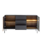 MYSTERY ΜΠΟΥΦΕΣ 2ΠΟΡΤΕΣ 3ΣΥΡΤΑΡΙΑ ΦΥΣΙΚΟ ΣΚΟΥΡΟ ΜΑΥΡΟ 154x39x83cm 05-0812 - Image 3