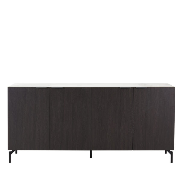 NOTTE ΜΠΟΥΦΕΣ ΜΑΥΡΟ ΛΕΥΚΟ ΠΕΤΡΑ 180x40.5x84cm 05-0827 - Image 2