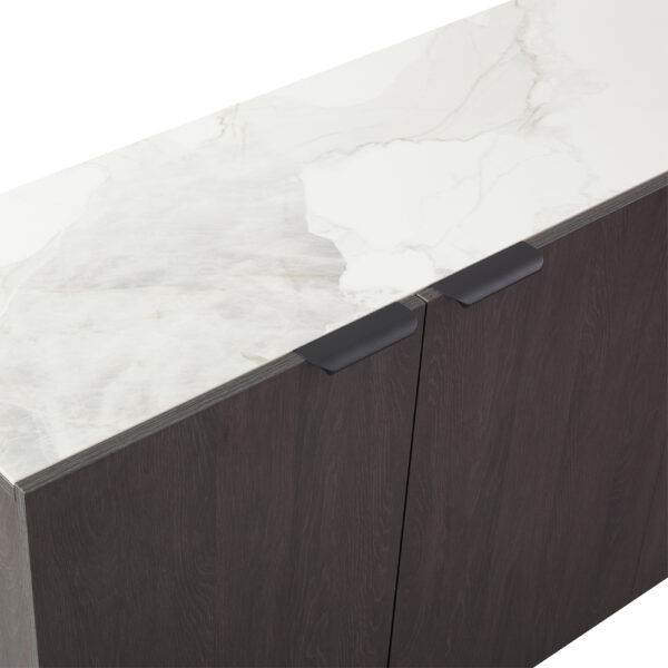 NOTTE ΜΠΟΥΦΕΣ ΜΑΥΡΟ ΛΕΥΚΟ ΠΕΤΡΑ 180x40.5x84cm 05-0827 - Image 3