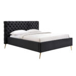 BLACK EROS ΚΡΕΒΑΤΙ (ΓΙΑ ΣΤΡΩΜΑ 160x200cm) ΜΑΥΡΟ 229.5x195x118.5cm 09-1126