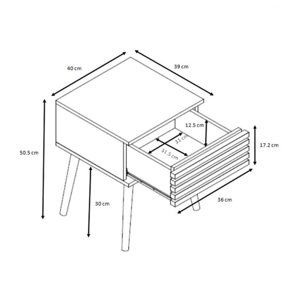 KIROS ΚΟΜΟΔΙΝΟ 1ΣΥΡΤΑΡΙ ΦΥΣΙΚΟ 40x39x50.5cm 09-1680 - Image 5