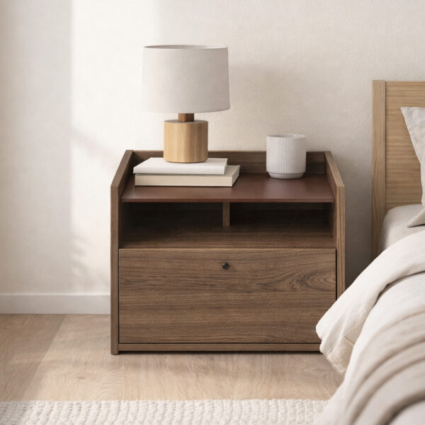 MARSALA ΚΟΜΟΔΙΝΟ 1ΠΟΡΤΑ 1ΡΑΦΙ ΚΑΡΥΔΙ 64x45x45cm 09-1693 - Image 2