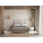 ABSTRACT ΚΡΕΒΑΤΙ ΜΕ ΑΠΟΘΗΚ. ΧΩΡΟ (ΓΙΑ ΣΤΡΩΜΑ 160x200cm) BEIGE ΜΕ PATTERN 207x160x130 09-1742 - Image 2