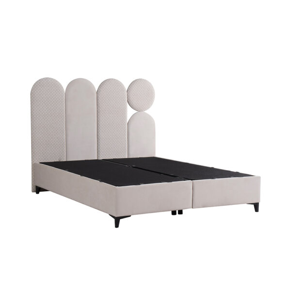 ABSTRACT ΚΡΕΒΑΤΙ ΜΕ ΑΠΟΘΗΚ. ΧΩΡΟ (ΓΙΑ ΣΤΡΩΜΑ 160x200cm) BEIGE ΜΕ PATTERN 207x160x130 09-1742 - Image 3