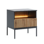 MYSTERY ΚΟΜΟΔΙΝΟ 1ΣΥΡΤΑΡΙ 1ΡΑΦΙ ΦΥΣΙΚΟ ΣΚΟΥΡΟ ΜΑΥΡΟ 54x39x56cm 09-2138