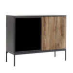 MYSTERY ΚΟΜΟΤΑ 2ΠΟΡΤΕΣ ΦΥΣΙΚΟ ΣΚΟΥΡΟ ΜΑΥΡΟ 104x39x83cm 09-2139