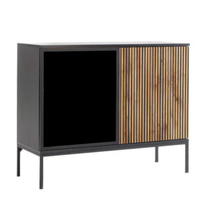 MYSTERY ΚΟΜΟΤΑ 2ΠΟΡΤΕΣ ΦΥΣΙΚΟ ΣΚΟΥΡΟ ΜΑΥΡΟ 104x39x83cm 09-2139