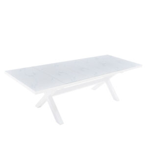 SORPRESA ΤΡΑΠΕΖΙ ΕΠΕΚΤΕΙΝΟΜΕΝΟ-Η ΛΕΥΚΟ ΜΕ ΟΨΗ ΜΑΡΜΑΡΟΥ ΛΕΥΚΟ 202x101x77cm 52-0011