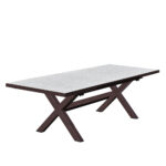 SORPRESA ΤΡΑΠΕΖΙ ΕΠΕΚΤΕΙΝΟΜΕΝΟ-Η TERRAZZO ΚΑΦΕ ΣΚΟΥΡΟ 202x101x77cm 52-0030