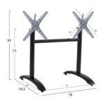 ΒΑΣΗ ΑΛΟΥΜΙΝΙΟΥ ΔΙΣΤΗΛΗ ΜΕ ΑΝΑΔΙΠΛΟΥΜΕΝΟΥΣ ΣΤΑΥΡΟΥΣ HM468.01 ΜΑΥΡΟ ΜΑΤ 78X59,5X73Υ εκ. - Image 2