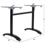 ΒΑΣΗ ΑΛΟΥΜΙΝΙΟΥ ΔΙΣΤΗΛΗ ΜΕ ΑΝΑΔΙΠΛΟΥΜΕΝΟΥΣ ΣΤΑΥΡΟΥΣ HM468.01 ΜΑΥΡΟ ΜΑΤ 78X59,5X73Υ εκ. - Image 3