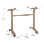 ΒΑΣΗ ΑΛΟΥΜΙΝΙΟΥ ΔΙΣΤΗΛΗ ΜΕ ΑΝΑΔΙΠΛΟΥΜΕΝΟΥΣ ΣΤΑΥΡΟΥΣ HM468.25 ΚΑΠΟΥΤΣΙΝΟ 78x59,5x73Υ - Image 2