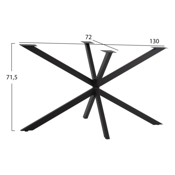 ΒΑΣΗ ΤΡΑΠΕΖΙΟΥ ΜΑΥΡΗ ΜΕΤΑΛΛΙΚΗ ΔΙΠΛΗ ΧΙΑΣΤΙ HM5917 110x63x72Υεκ. - Image 2