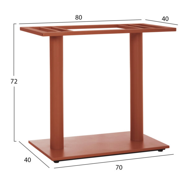 ΒΑΣΗ ΤΡΑΠΕΖΙΟΥ ΜΕΤΑΛΛΙΚΗ ΔΙΠΛΗ HM435.27 ΤΕΡΑΚΟΤΑ ΜΕ ΡΕΓΟΥΛΑΤΟΡΟΥΣ 80Χ40Χ72Υεκ. - Image 2