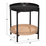 ΒΟΗΘΗΤΙΚΟ ΤΡΑΠΕΖΙ SEITZ HM18031 ΓΥΑΛΙ TOP-ΜΕΤΑΛΛΟ-RATTAN ΣΕ ΦΥΣΙΚΟ Φ50x56Υεκ. - Image 2