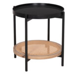 ΒΟΗΘΗΤΙΚΟ ΤΡΑΠΕΖΙ SEITZ HM18031 ΓΥΑΛΙ TOP-ΜΕΤΑΛΛΟ-RATTAN ΣΕ ΦΥΣΙΚΟ Φ50x56Υεκ.