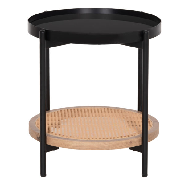 ΒΟΗΘΗΤΙΚΟ ΤΡΑΠΕΖΙ SEITZ HM18031 ΓΥΑΛΙ TOP-ΜΕΤΑΛΛΟ-RATTAN ΣΕ ΦΥΣΙΚΟ Φ50x56Υεκ. - Image 3