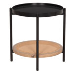 ΒΟΗΘΗΤΙΚΟ ΤΡΑΠΕΖΙ SEITZ HM18031 ΓΥΑΛΙ TOP-ΜΕΤΑΛΛΟ-RATTAN ΣΕ ΦΥΣΙΚΟ Φ50x56Υεκ. - Image 4