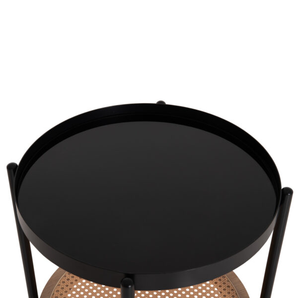 ΒΟΗΘΗΤΙΚΟ ΤΡΑΠΕΖΙ SEITZ HM18031 ΓΥΑΛΙ TOP-ΜΕΤΑΛΛΟ-RATTAN ΣΕ ΦΥΣΙΚΟ Φ50x56Υεκ. - Image 6