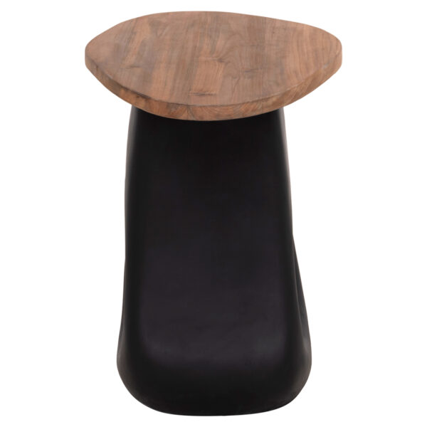 ΒΟΗΘΗΤΙΚΟ ΤΡΑΠΕΖΙ AIDA HM4692.01 FIBER CEMENT ΜΑΥΡΟ--ΞΥΛΟ TEAK TOP 47x60x59Υεκ - Image 6