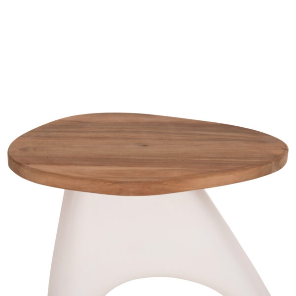ΒΟΗΘΗΤΙΚΟ ΤΡΑΠΕΖΙ AIDA HM4692.02 FIBER CEMENT ΛΕΥΚΟ--ΞΥΛΟ TEAK TOP 47x60x59Υεκ - Image 4