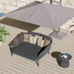 DAYBED ΣΕΙΡΑ XANTION ΗM6474.01 ΣΚΟΥΡΟ ΓΚΡΙ ΑΛΟΥΜΙΝΙΟ-ΣΧΟΙΝΙ-OLEFIN 157x147x88Υεκ - Image 3