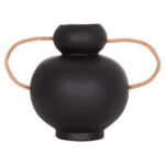 ΔΙΑΚΟΣΜΗΤΙΚΟ ΒΑΖΟ MIBO HM4688.01S ΤΕΡΑΚΟΤΑ ΜΑΥΡH--ΧΕΡΟΥΛΙΑ ΦΥΣΙΚΟ RATTAN 27x15x20Υεκ - Image 3