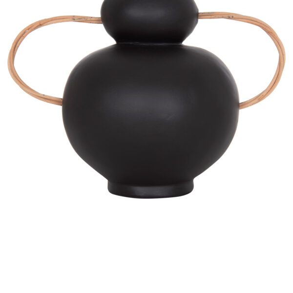 ΔΙΑΚΟΣΜΗΤΙΚΟ ΒΑΖΟ MIBO HM4688.01S ΤΕΡΑΚΟΤΑ ΜΑΥΡH--ΧΕΡΟΥΛΙΑ ΦΥΣΙΚΟ RATTAN 27x15x20Υεκ - Image 5