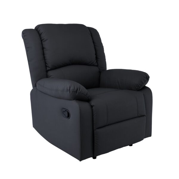 EVA Πολυθρόνα Relax Σαλονιού - Καθιστικού, PU Μαύρο 87x91x102cm - Image 2