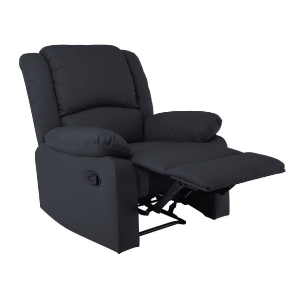 EVA Πολυθρόνα Relax Σαλονιού - Καθιστικού, PU Μαύρο 87x91x102cm - Image 3